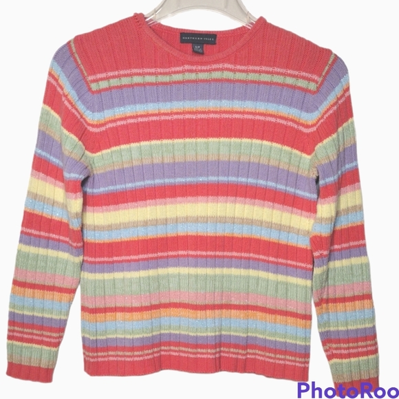 Northern Isles Sweaters - Northern Isles Multicolored Striped Women's Sweater Size Small